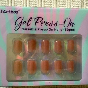 Bartbox Gel Press-On Reusable Nails in Peach Brown - 30pcs